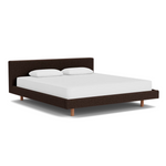 EQ3 Custom Fabric Bento King Bed - Walnut Leg 1 - d - FURNITURE - Custom Beds EQ3 Lana Brown