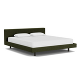 Custom Fabric Bento King Bed - Black Ash Leg 1 - d - FURNITURE - Custom Beds EQ3 Lana Olive Green