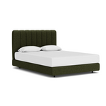 Custom Fabric Stage Queen Bed 13 - FURNITURE - bed EQ3 Lana Olive Green