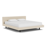 Custom Fabric Bento King Bed - Black Ash Leg 1 - d - FURNITURE - Custom Beds EQ3 Lana Sand