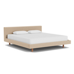 EQ3 Custom Fabric Bento King Bed - Walnut Leg 1 - d - FURNITURE - Custom Beds EQ3 Lana Taupe