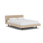 Custom Fabric Bento Queen Bed - Black Ash Leg 1 - d - FURNITURE - Custom Beds EQ3 Lana Taupe