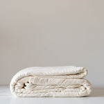 Stonewashed Cotton Velvet Bed Blanket - Rug & Weave