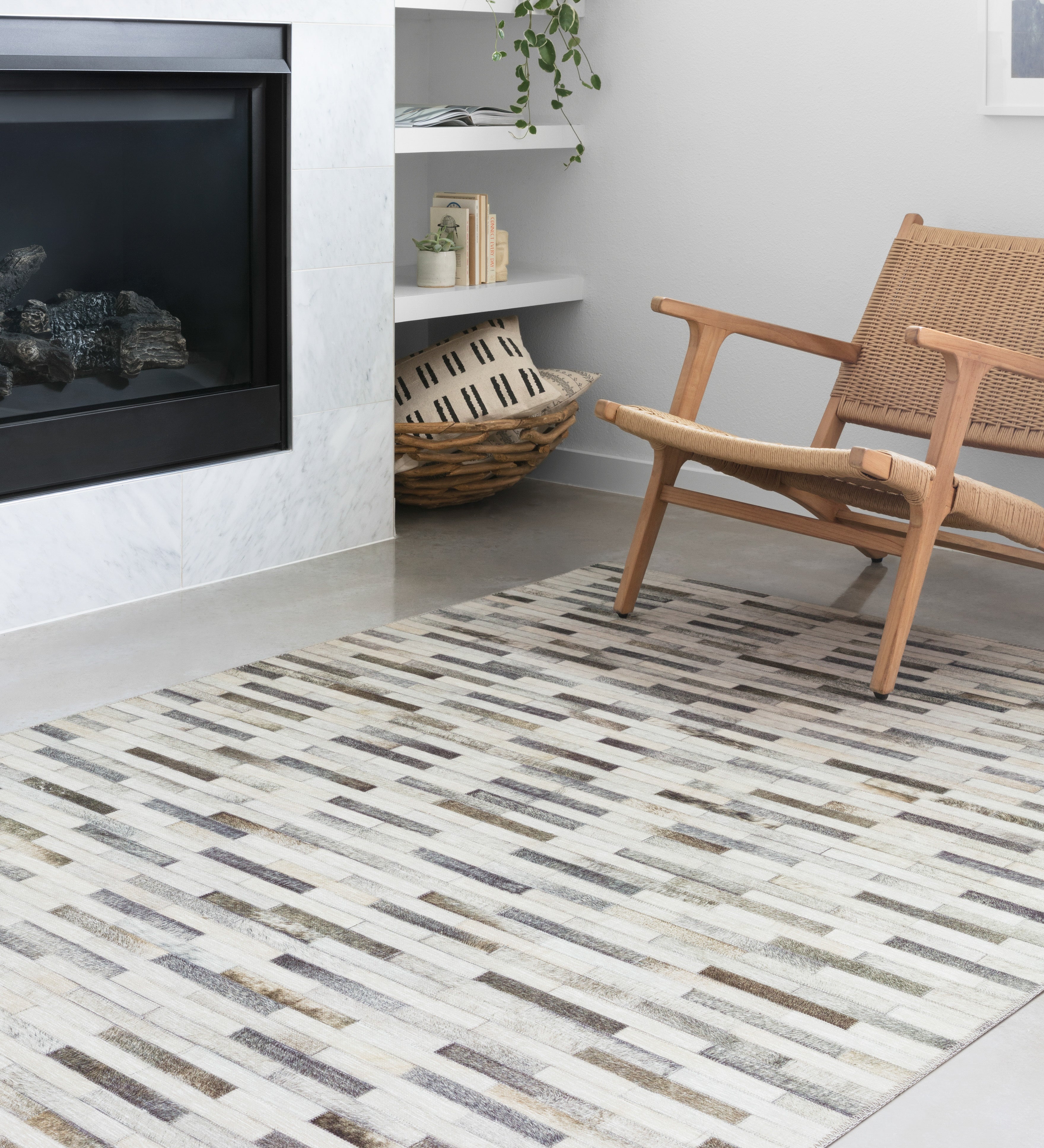 Loloi Maddox Ivory / Grey Rug RUGS - synthetic Loloi
