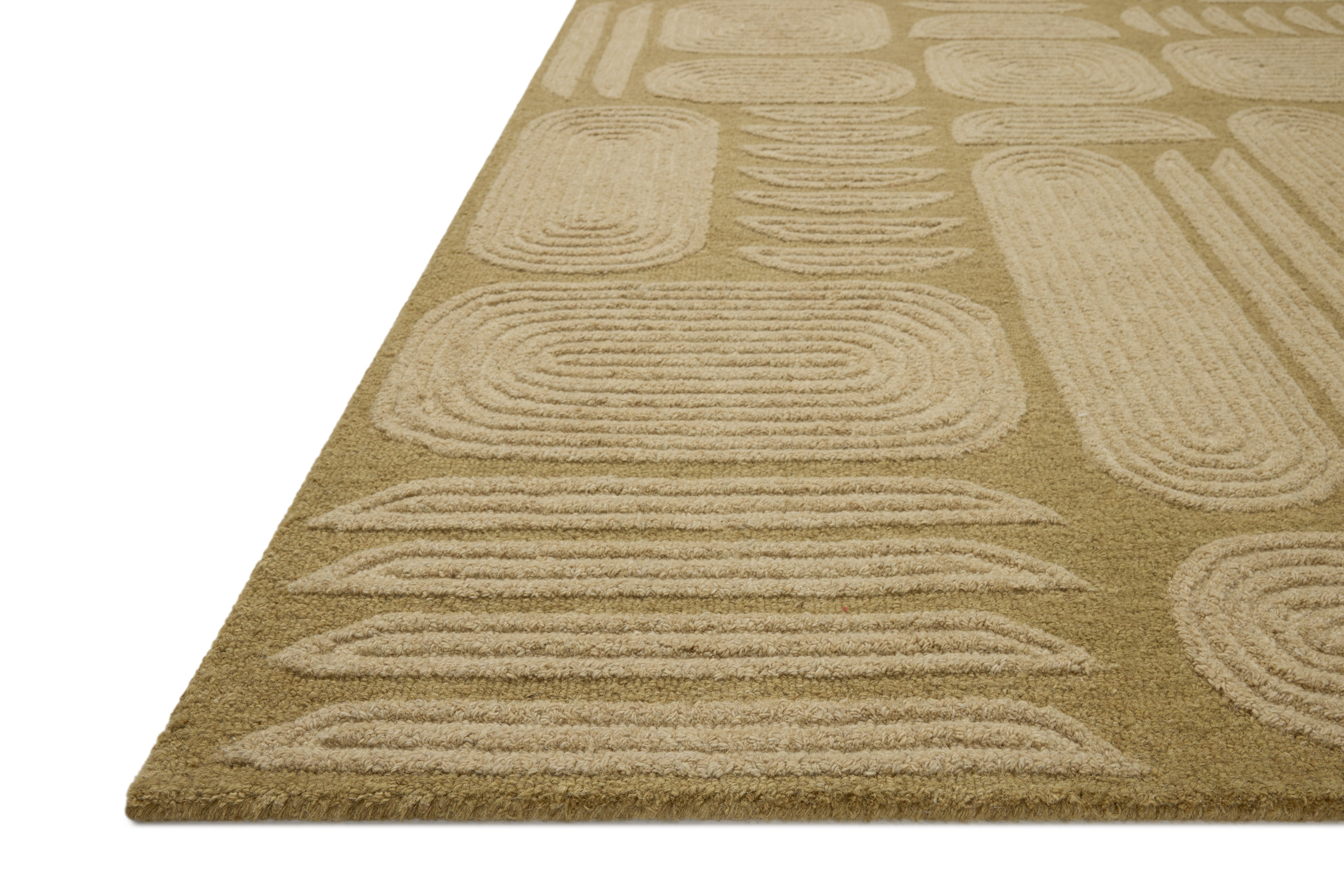 Brigette Romanek x Loloi Madi Light Olive / Oatmeal Rug RUGS - wool Loloi 18" x 18" sample