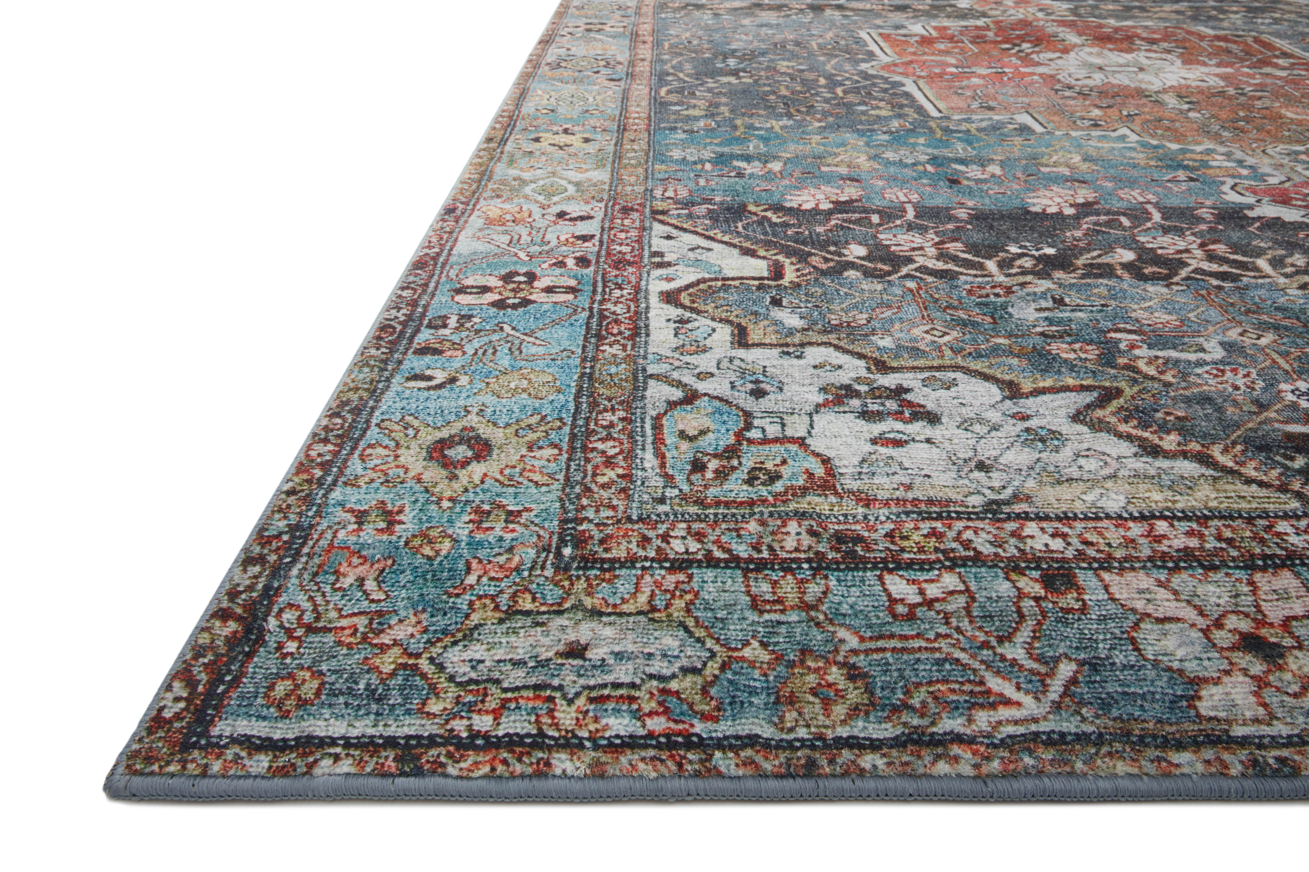 Loloi Margot Ocean/Brick Rug 1-patterned rugs Loloi