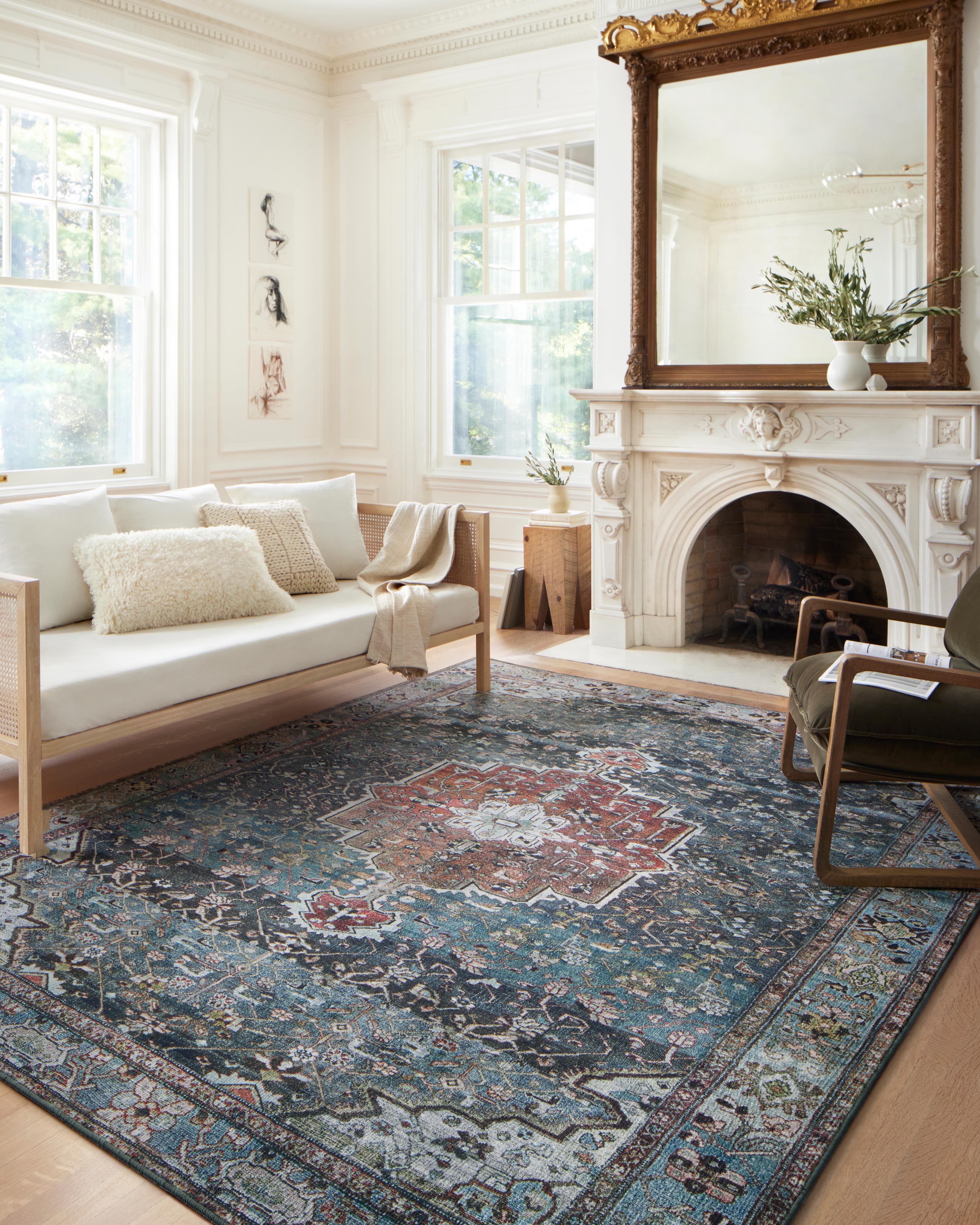Loloi Margot Ocean/Brick Rug 1-patterned rugs Loloi