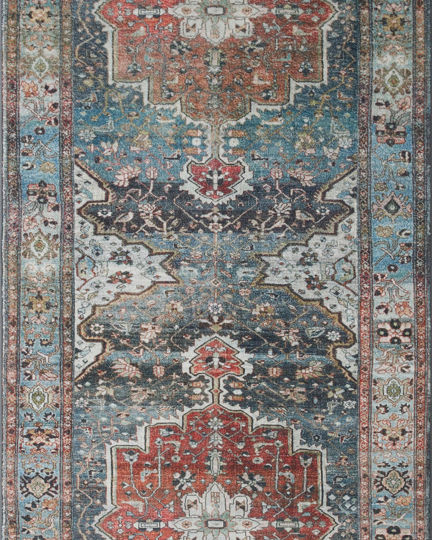 Loloi Margot Ocean/Brick Rug 1-patterned rugs Loloi