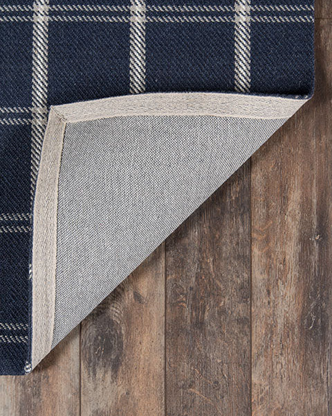 Marlby Plaid Navy Rug 0-rugs-wool Momeni