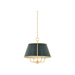 Cambridge Chandelier LIGHTING - chandelier Hudson Valley Lighting Aged Brass/ Soft Studio Green Small