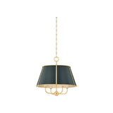 Cambridge Chandelier LIGHTING - chandelier Hudson Valley Lighting Aged Brass/ Soft Studio Green Small