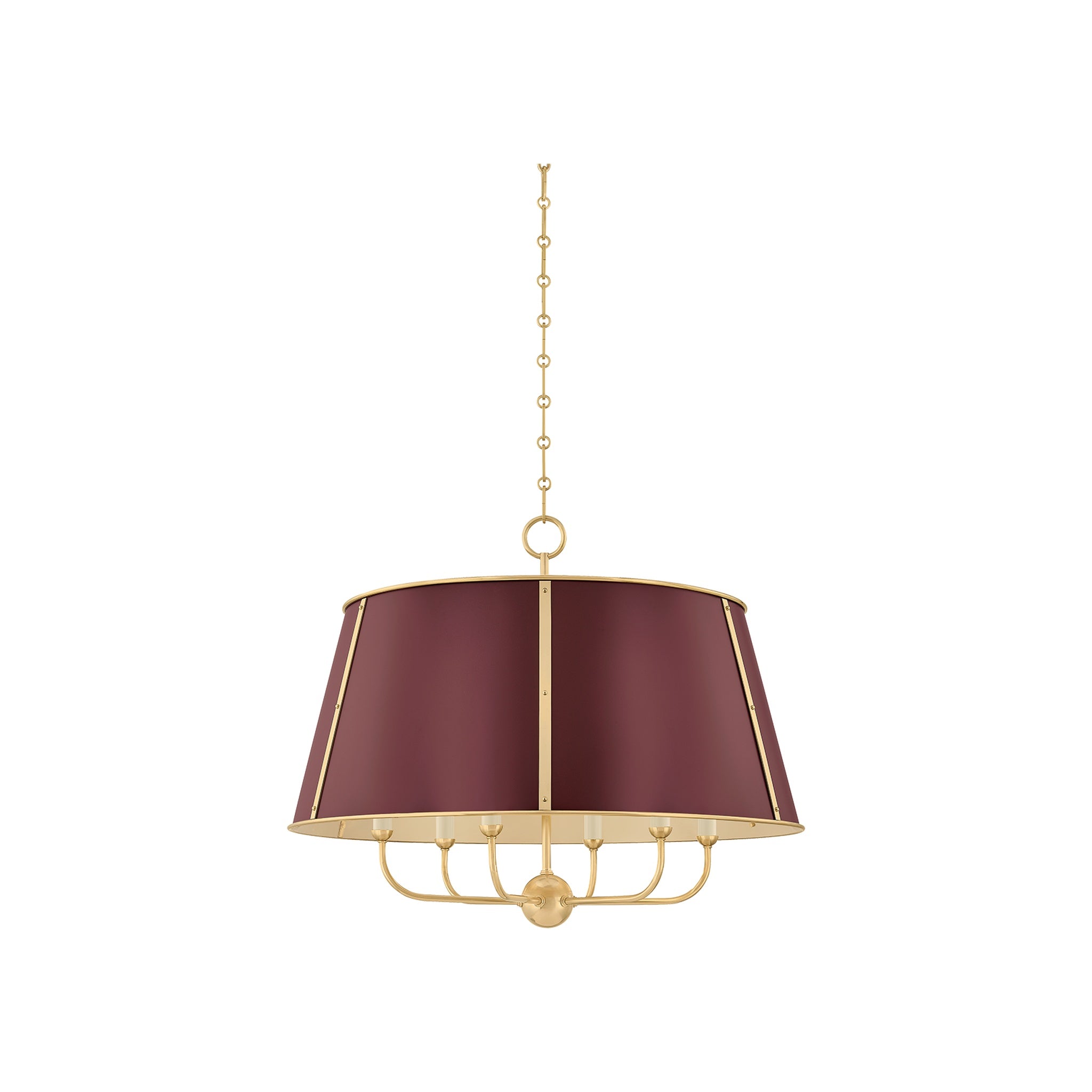 Cambridge Chandelier LIGHTING - chandelier Hudson Valley Lighting Aged Brass / Soft Crimson Large