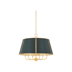 Cambridge Chandelier LIGHTING - chandelier Hudson Valley Lighting Aged Brass/ Soft Studio Green Large