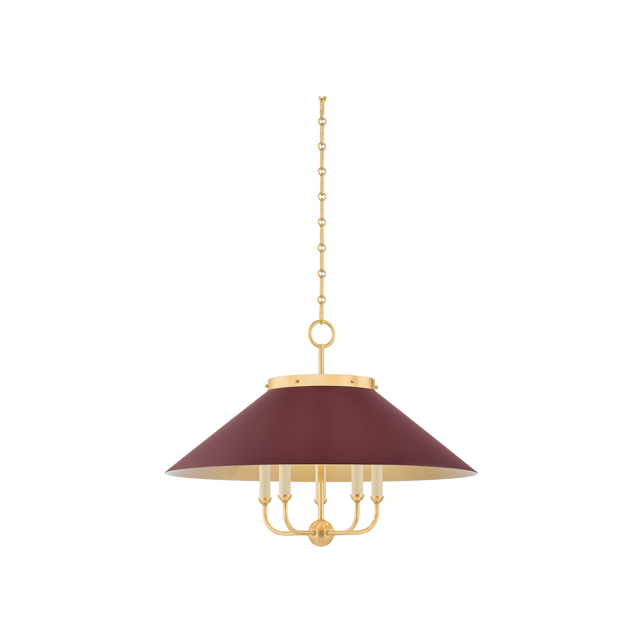 Clivedon Chandelier LIGHTING - chandelier Hudson Valley Lighting Aged Brass/ Soft Crimson
