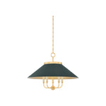 Clivedon Chandelier LIGHTING - chandelier Hudson Valley Lighting Aged Brass/ Soft Studio Green