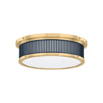 Ashdown Flush Mount LIGHTING - Flush Mount Hudson Valley Lighting Aged Brass/ Dark Blue Small