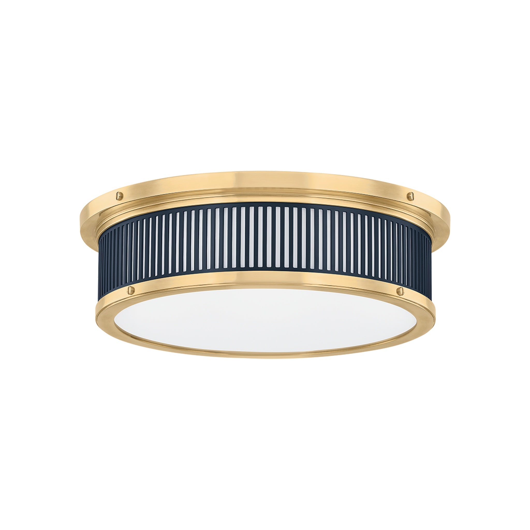 Ashdown Flush Mount LIGHTING - Flush Mount Hudson Valley Lighting Aged Brass/ Dark Blue Small