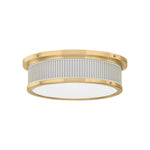 Ashdown Flush Mount LIGHTING - Flush Mount Hudson Valley Lighting Aged Brass/ Off White Small