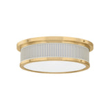 Ashdown Flush Mount LIGHTING - Flush Mount Hudson Valley Lighting Aged Brass/ Off White Small
