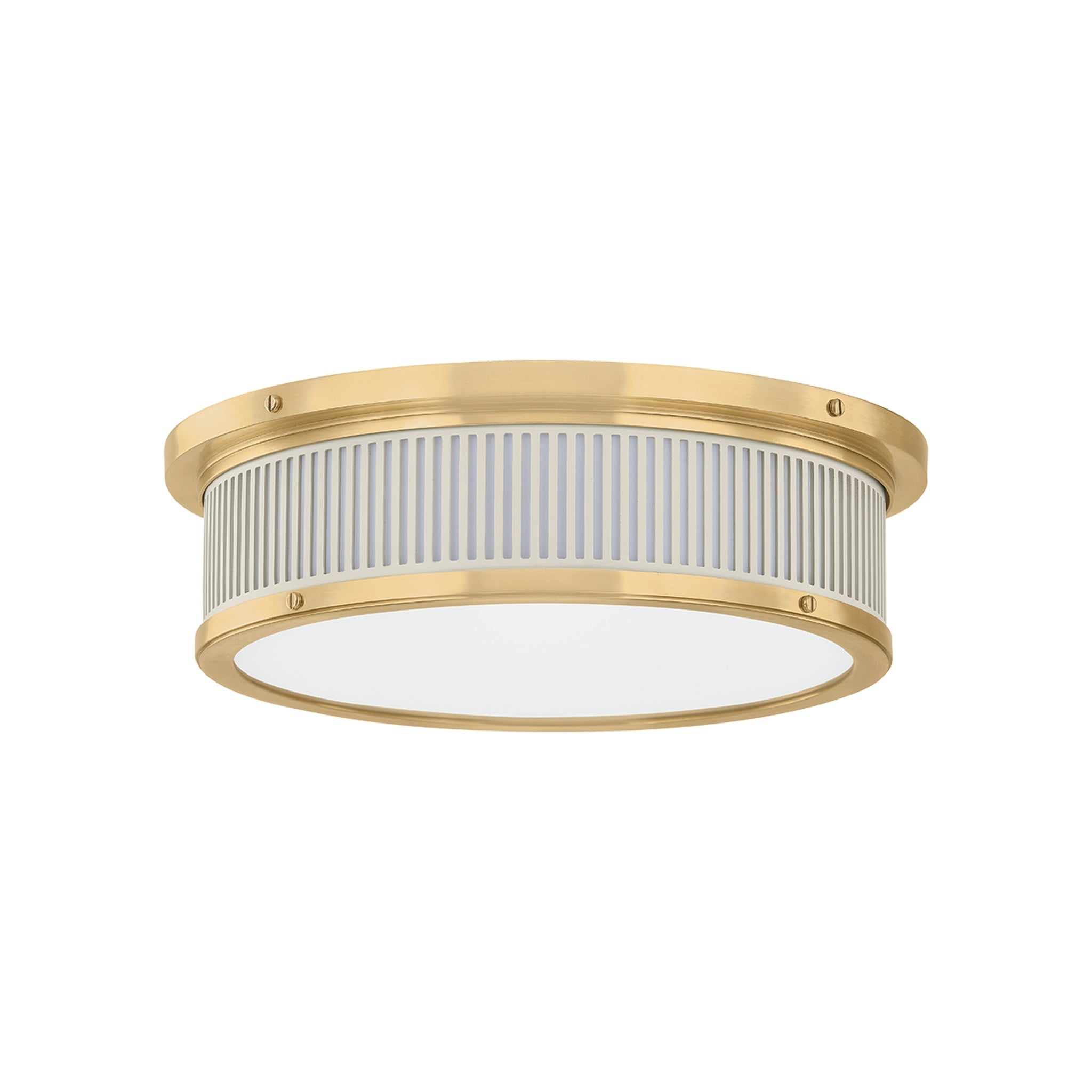 Ashdown Flush Mount LIGHTING - Flush Mount Hudson Valley Lighting Aged Brass/ Off White Small