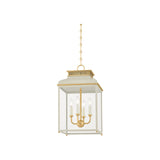 Houghton Lantern LIGHTING - lantern Hudson Valley Lighting Aged Brass / Off-white Small