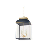 Houghton Lantern LIGHTING - lantern Hudson Valley Lighting Aged Brass / Darkest Blue Large
