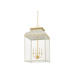 Houghton Lantern LIGHTING - lantern Hudson Valley Lighting Aged Brass / Off-white Large