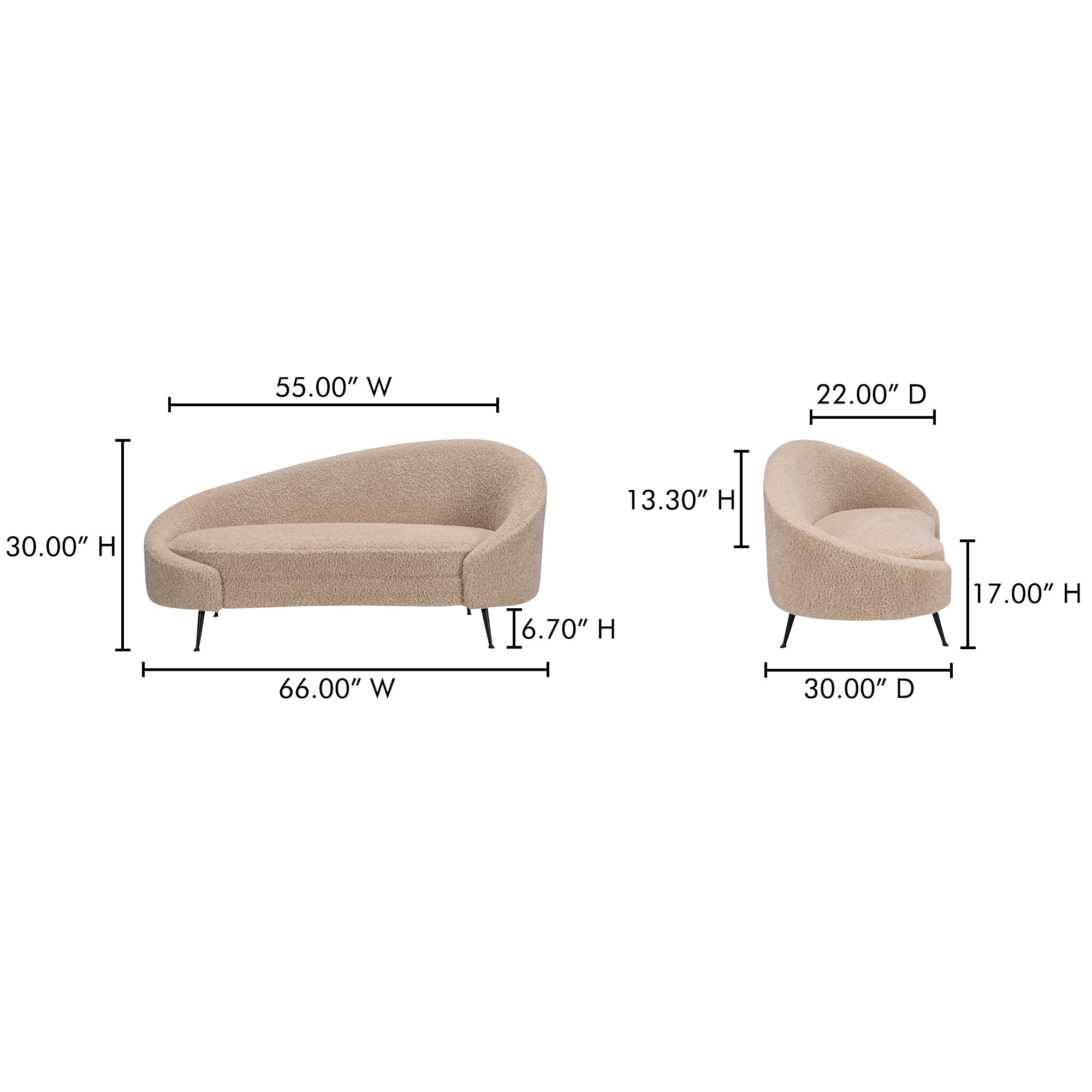 Abigail Chaise FURNITURE - chaise Moe's Furniture