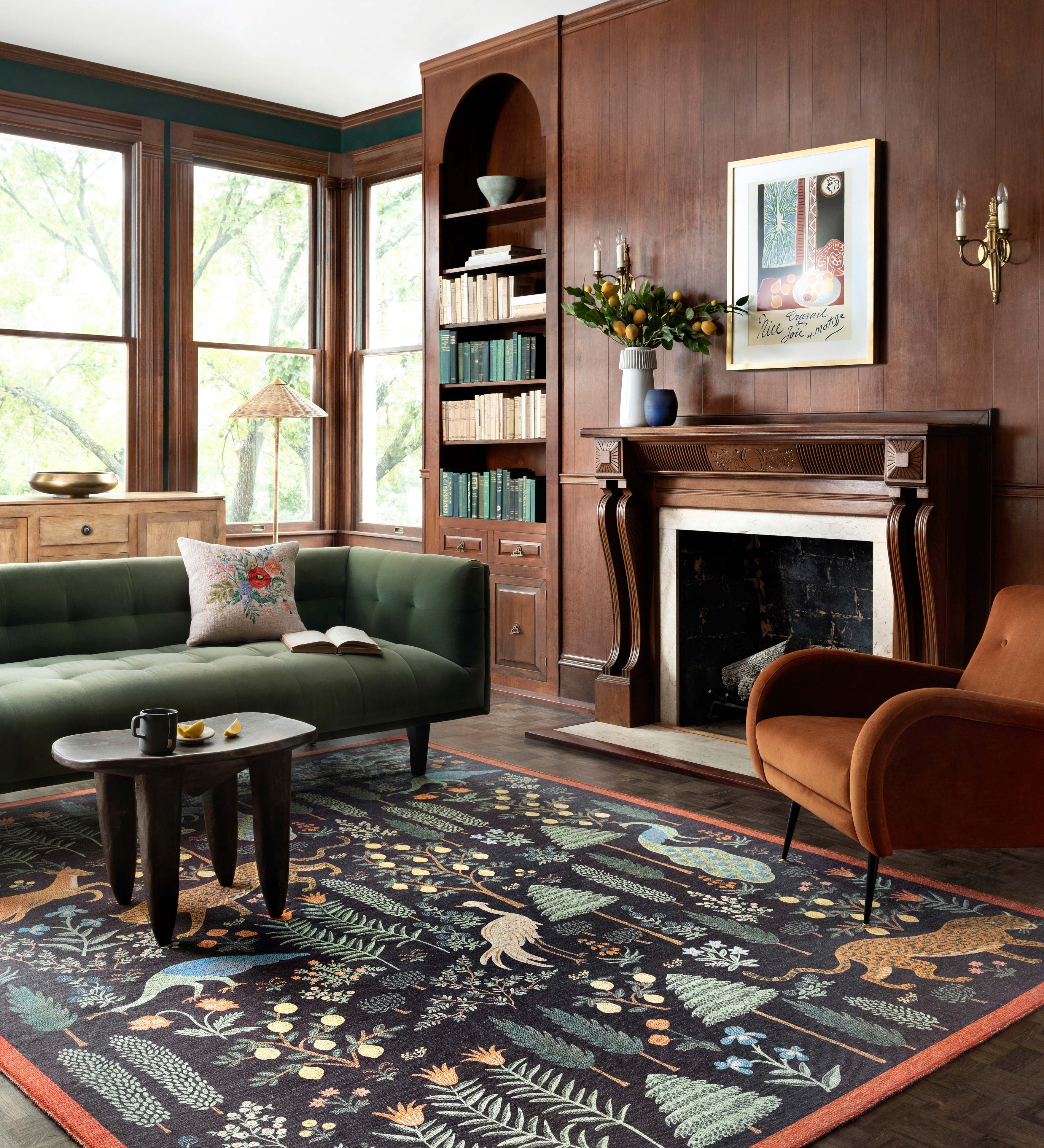 Rifle Paper Co. x Loloi Menagerie Les Fauves Black Rug 3 - RUGS - patterned Loloi