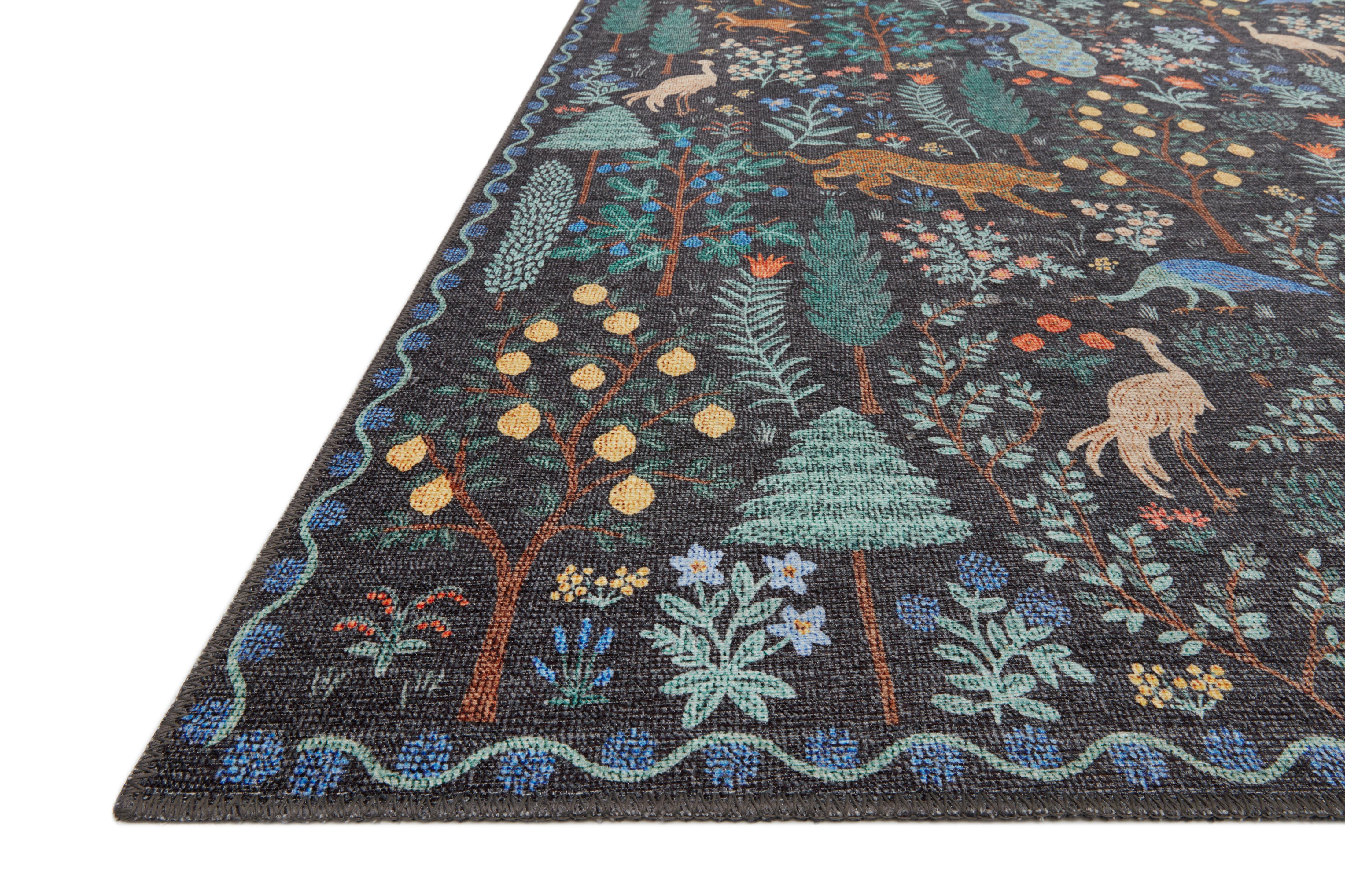 Rifle Paper Co. x Loloi Menagerie Black Rug No.2 RUGS - synthetic Loloi