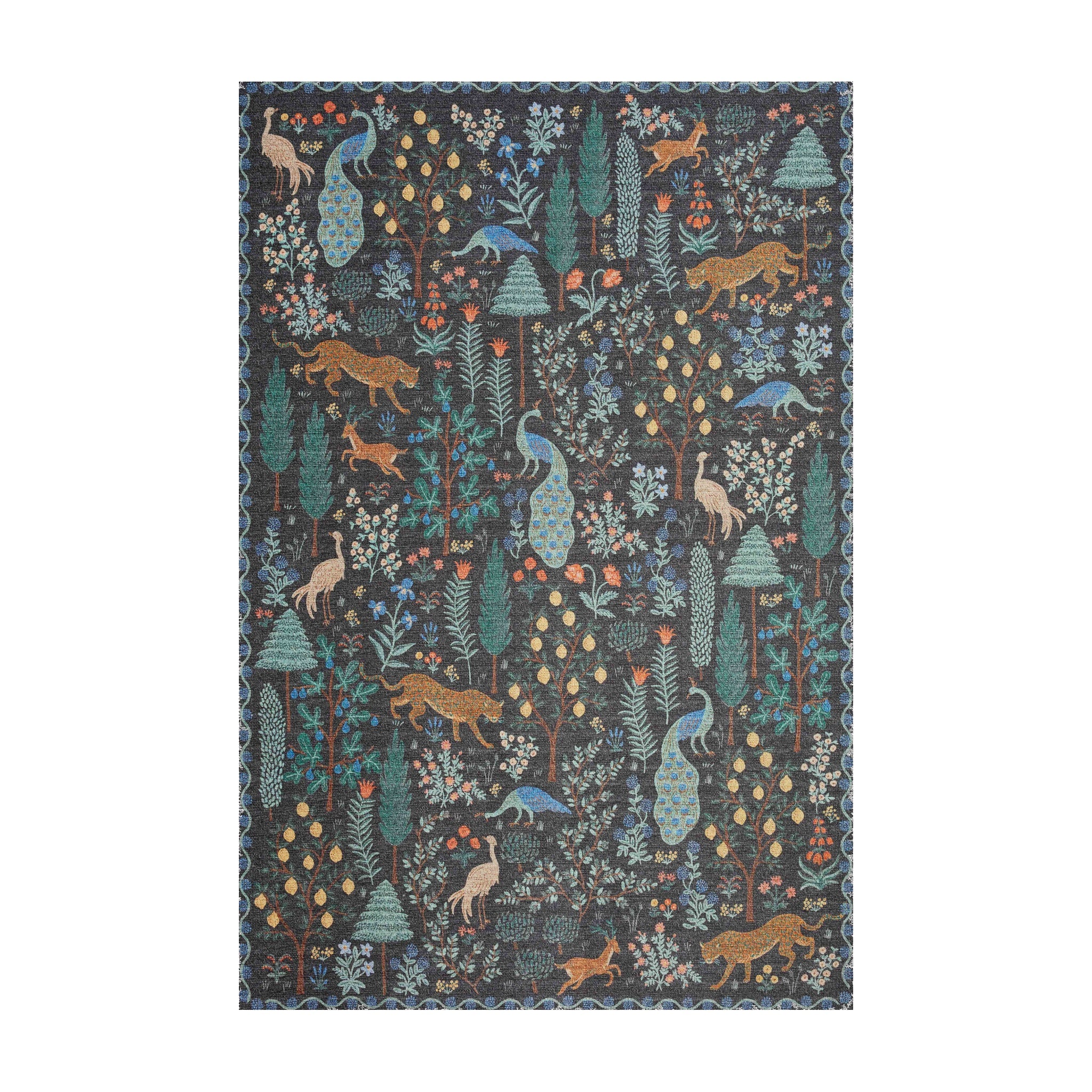 Rifle Paper Co. x Loloi Menagerie Black Rug No.2 RUGS - synthetic Loloi 18" x 18"
