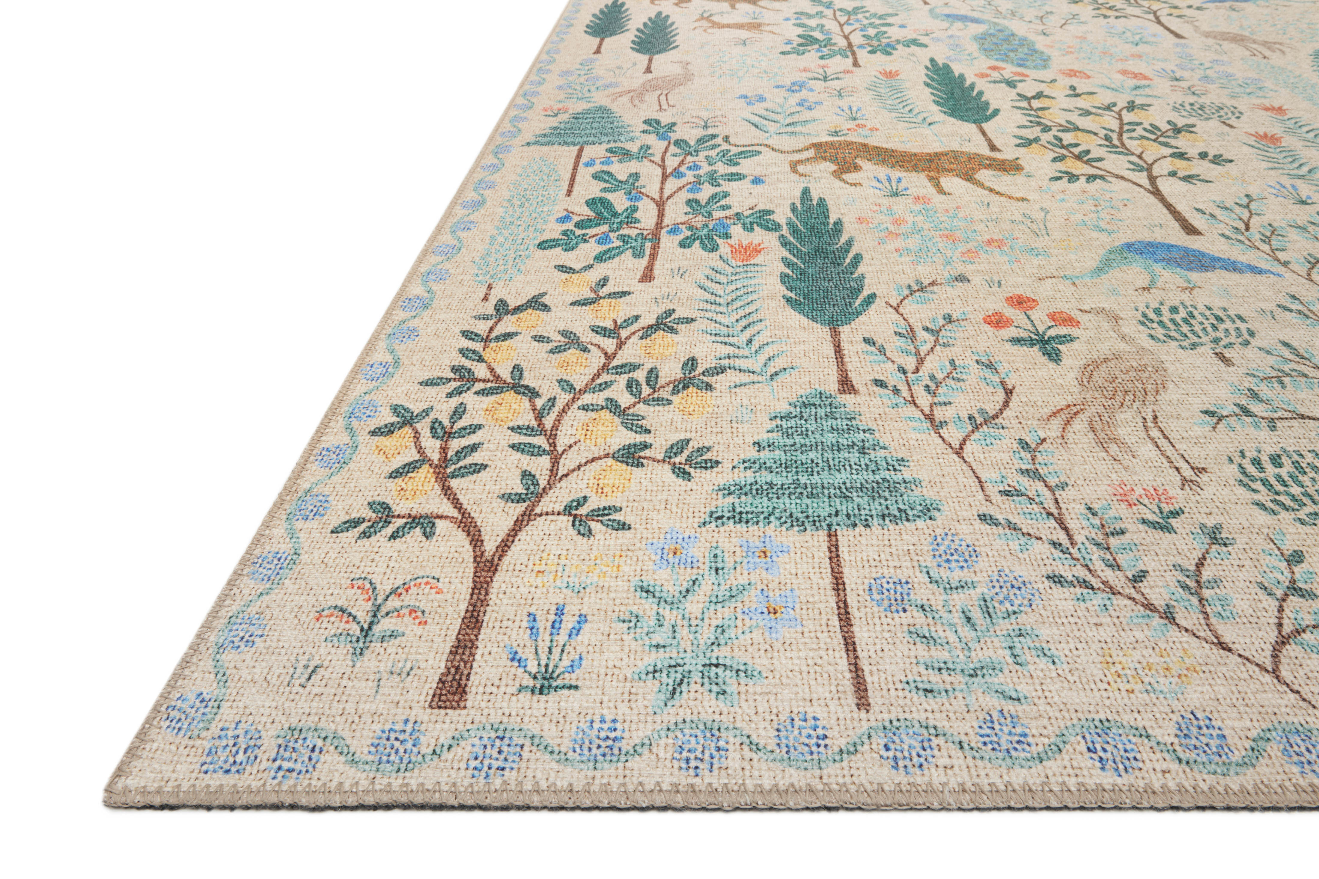 Rifle Paper Co. x Loloi Menagerie Cream Rug No.1 RUGS - synthetic Loloi 18" x 18"