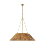 Corinne Extra Large Wrapped Hanging Shade Visual Comfort Polished Nickel Natural Wicker