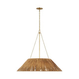 Corinne Extra Large Wrapped Hanging Shade Visual Comfort Polished Nickel Natural Wicker