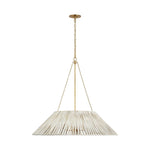 Corinne Extra Large Wrapped Hanging Shade Visual Comfort Soft Brass Natural Wicker