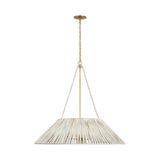 Corinne Extra Large Wrapped Hanging Shade Visual Comfort Soft Brass Natural Wicker