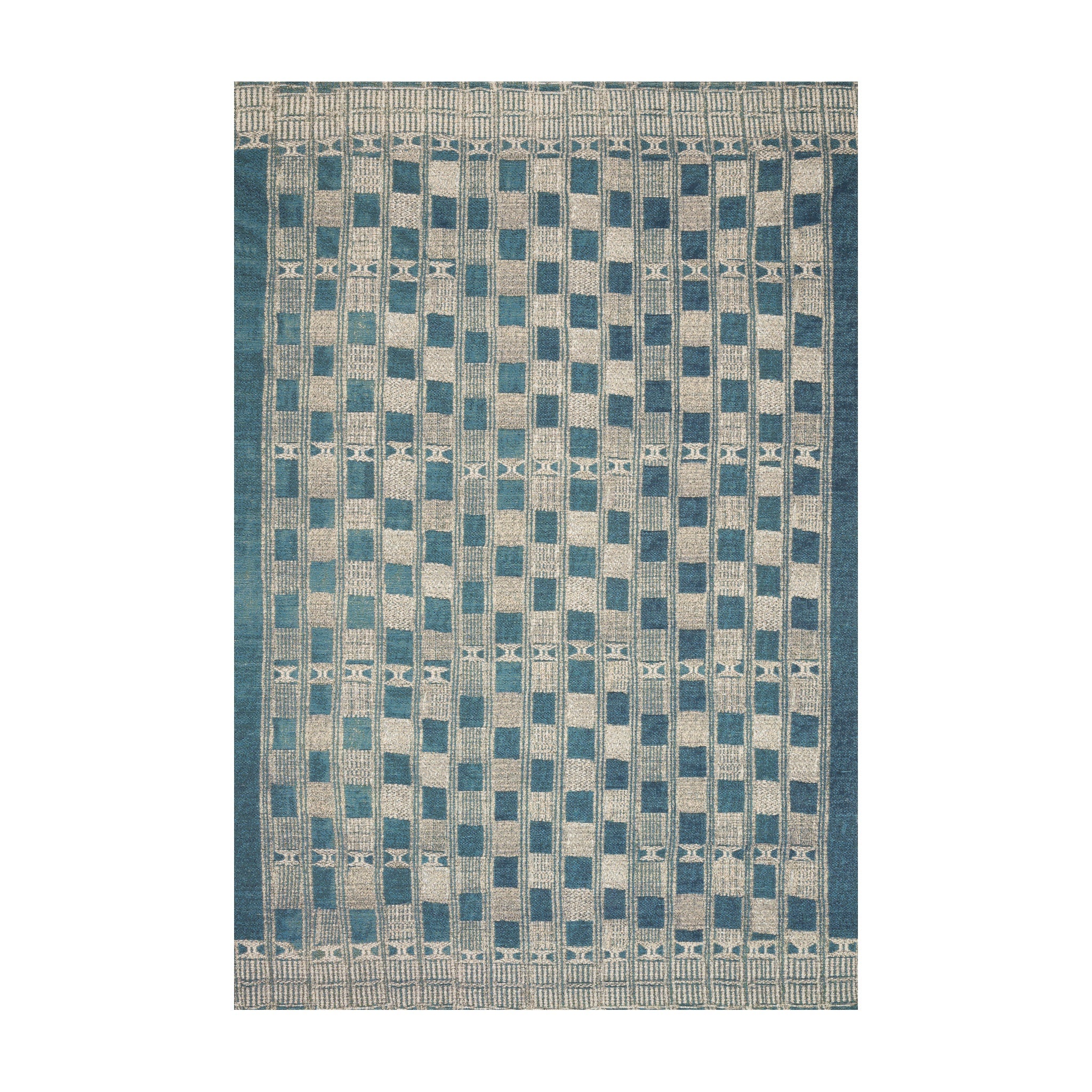 Loloi Mika Blue / Ivory Rug RUGS - synthetic Loloi 18" x 18"