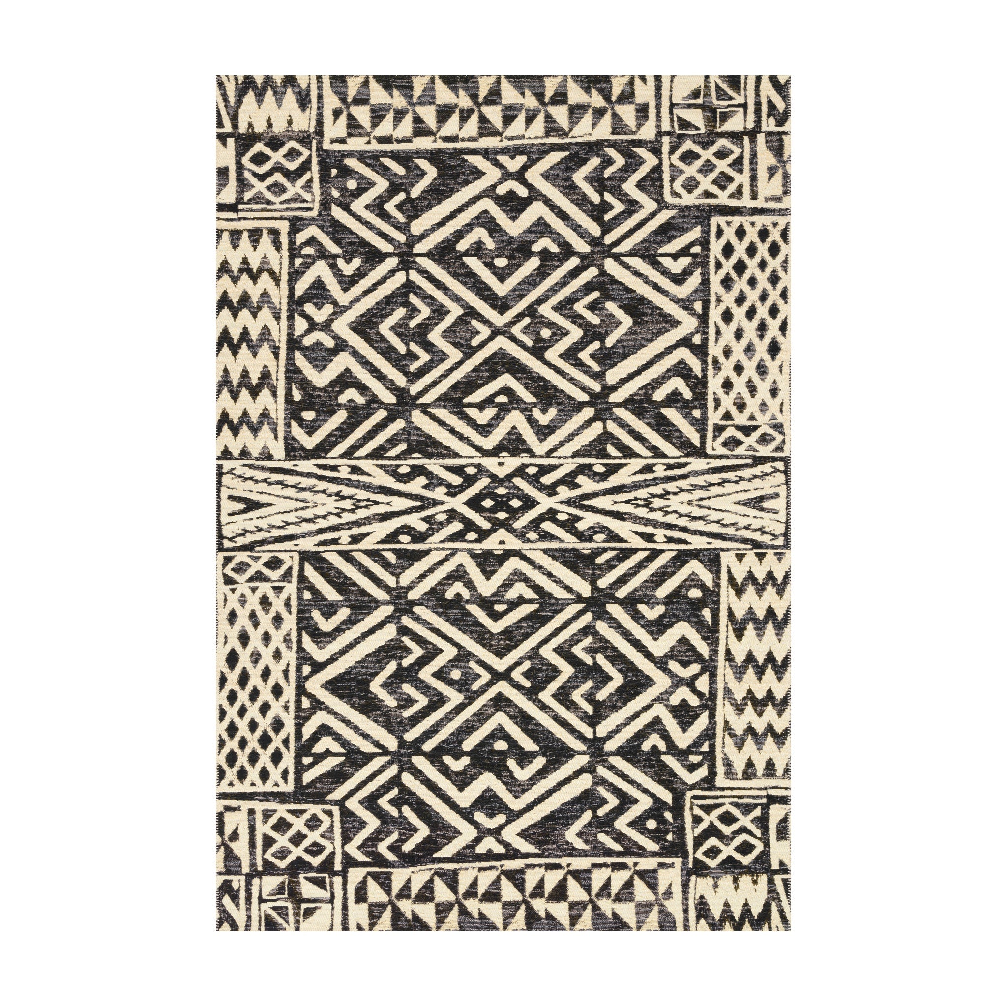 Loloi Mika Ivory / Black Rug RUGS - synthetic Loloi 18" x 18"