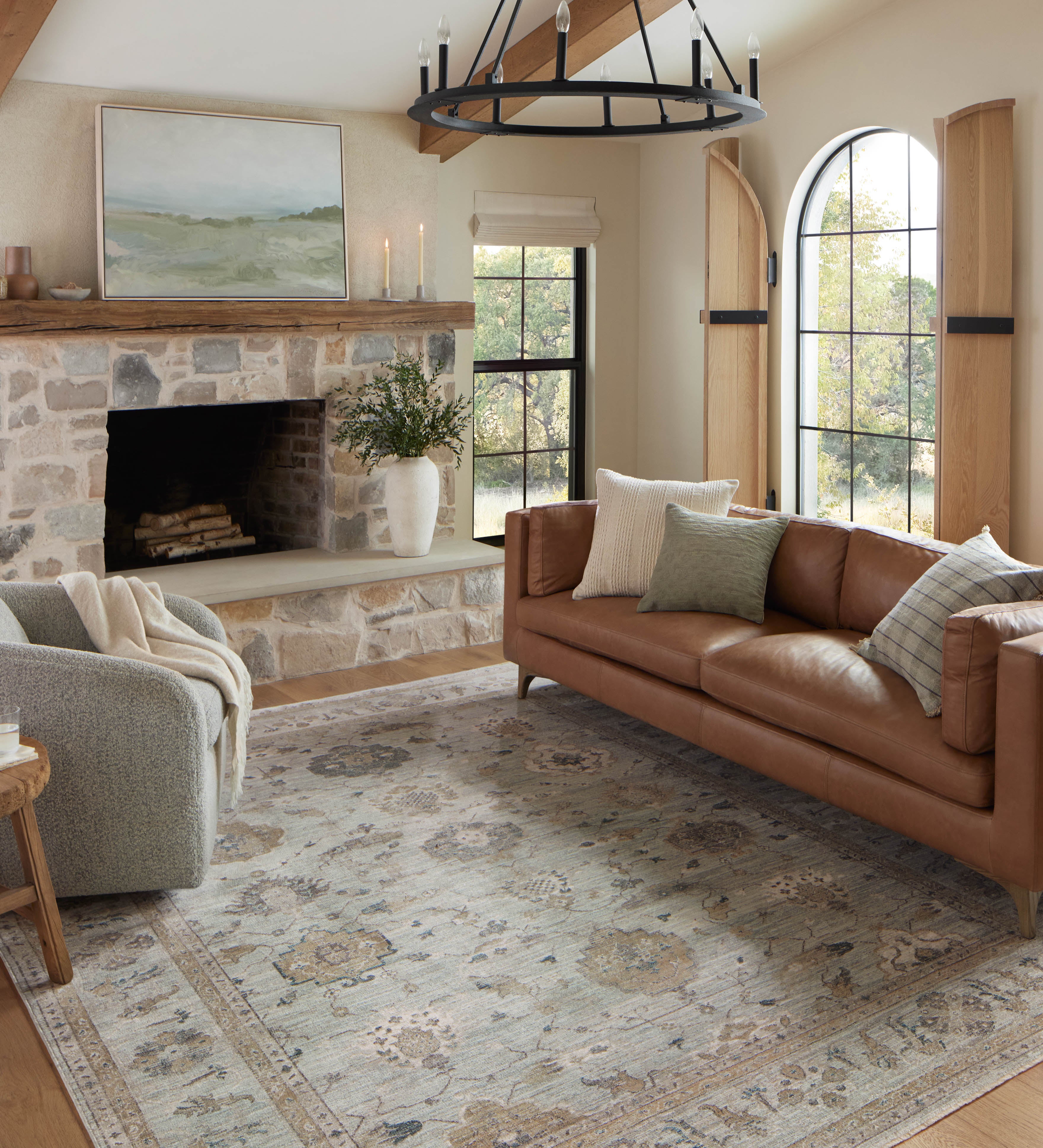Magnolia Home by Joanna Gaines x Loloi Millie Sky / Gold Rug 0-patterned rugs Loloi