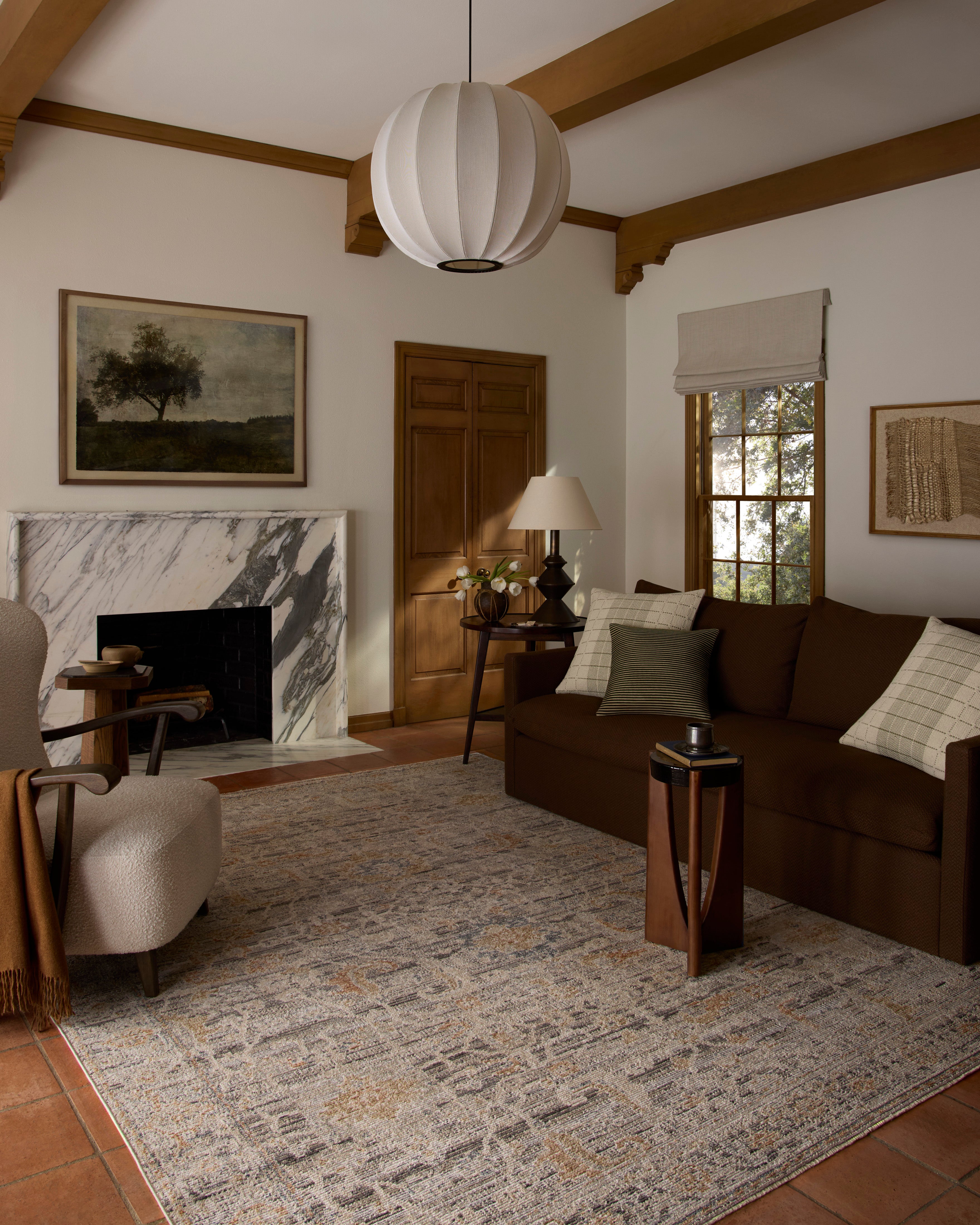 Loloi Milena Charcoal / Apricot Rug RUGS - synthetic Loloi