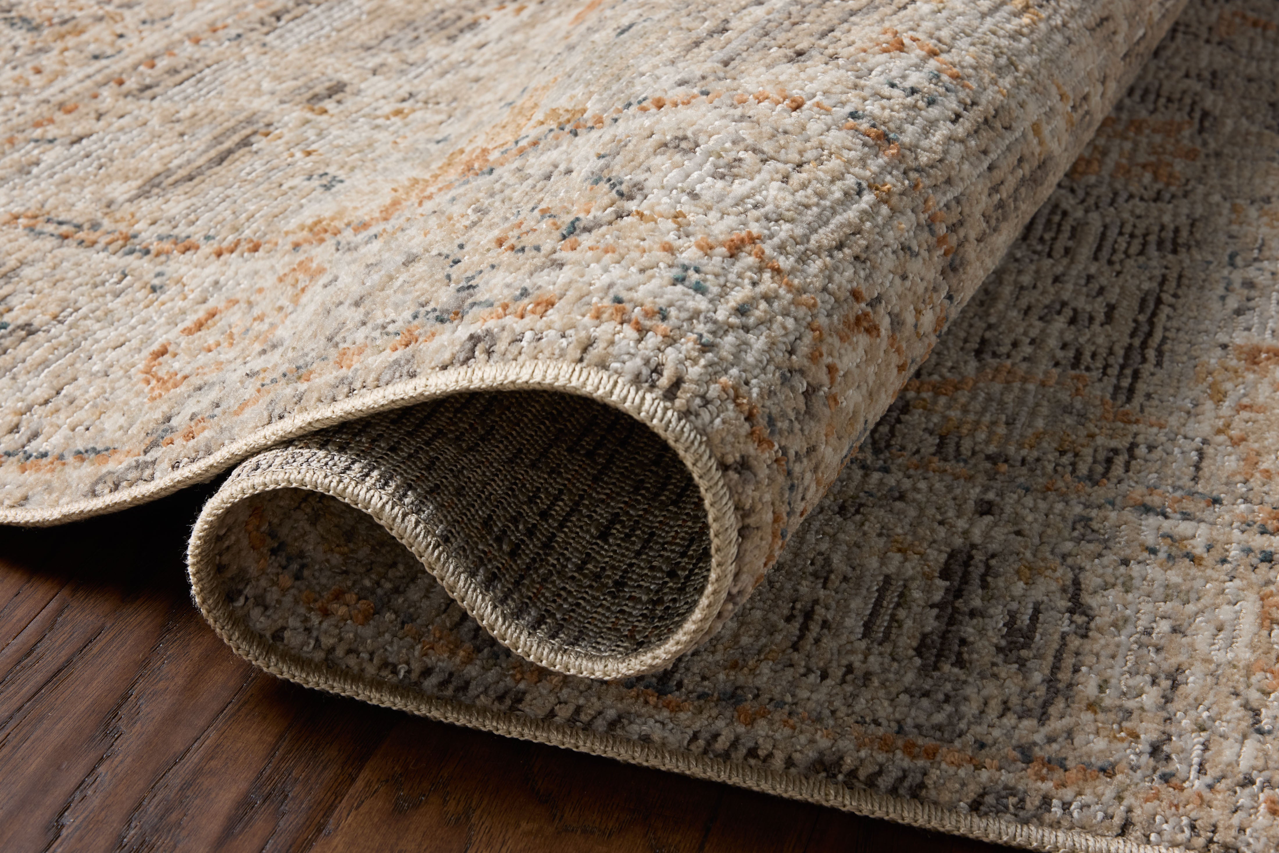 Loloi Milena Charcoal / Apricot Rug RUGS - synthetic Loloi