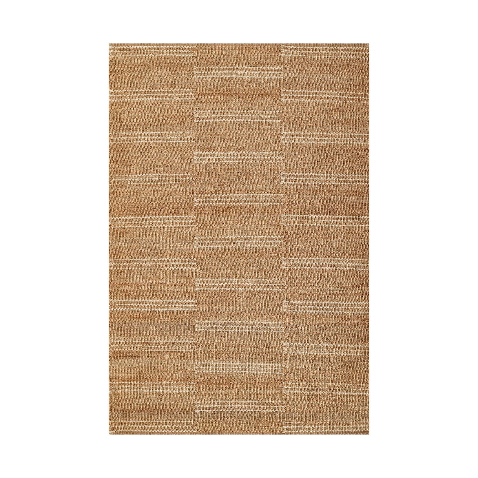 Crescent Broken Stripe Hand Woven Jute Area Rug RUGS - jute Momeni Ivory Stripe 2' x 3'