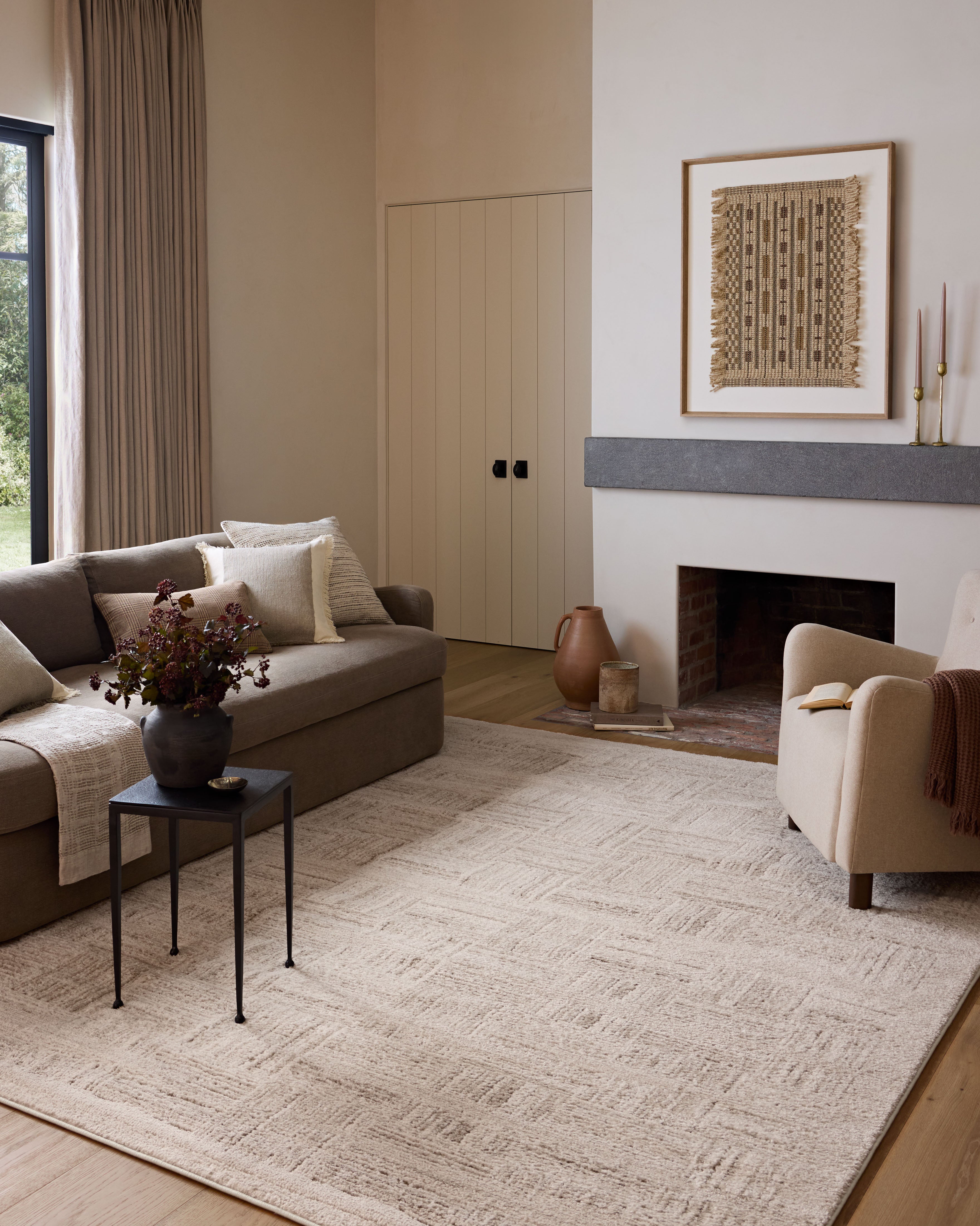Amber Lewis x Loloi Monty Ivory / Taupe Rug RUGS - synthetic Loloi