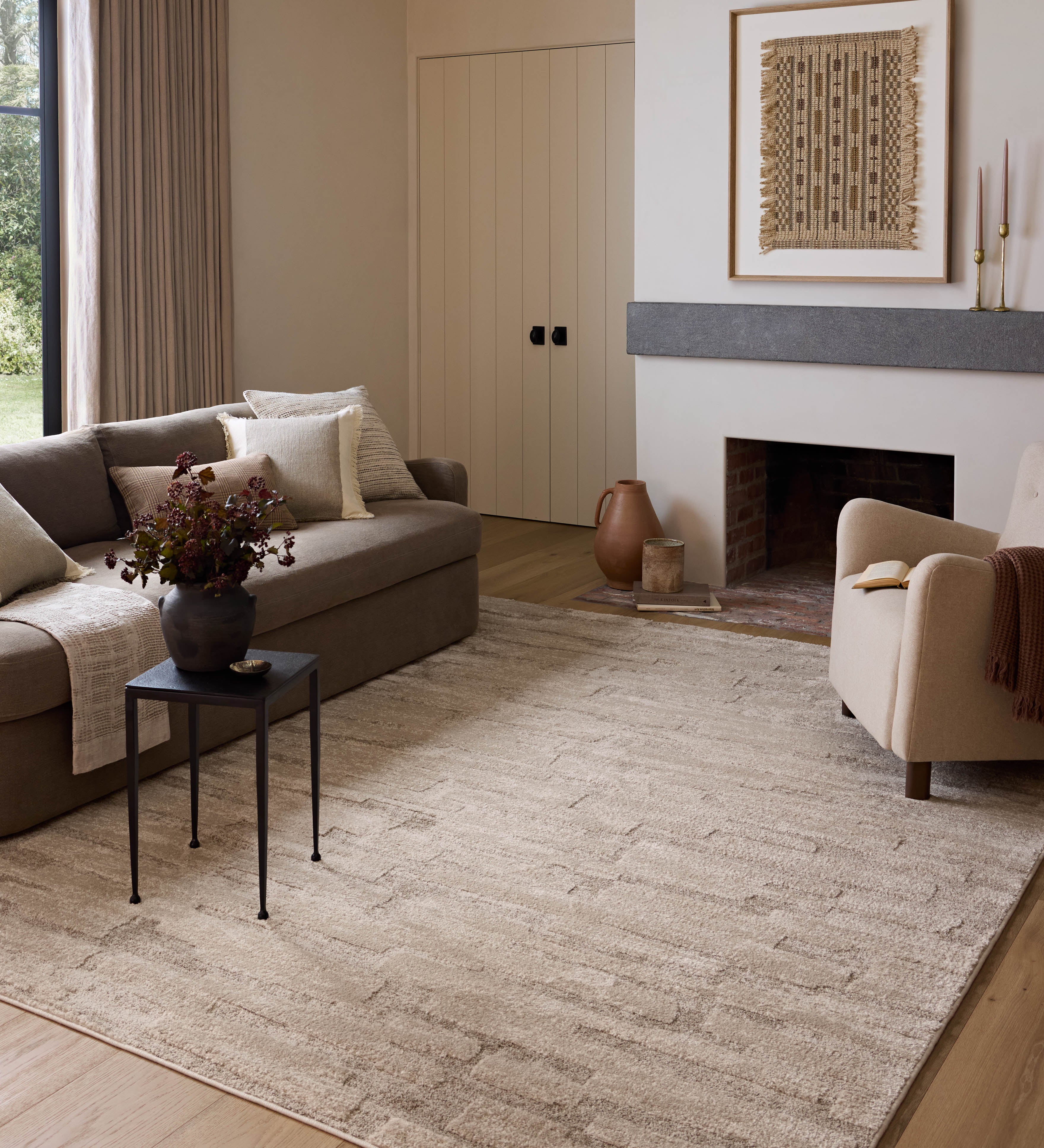 Amber Lewis x Loloi Monty Taupe / Beige Rug RUGS - synthetic Loloi