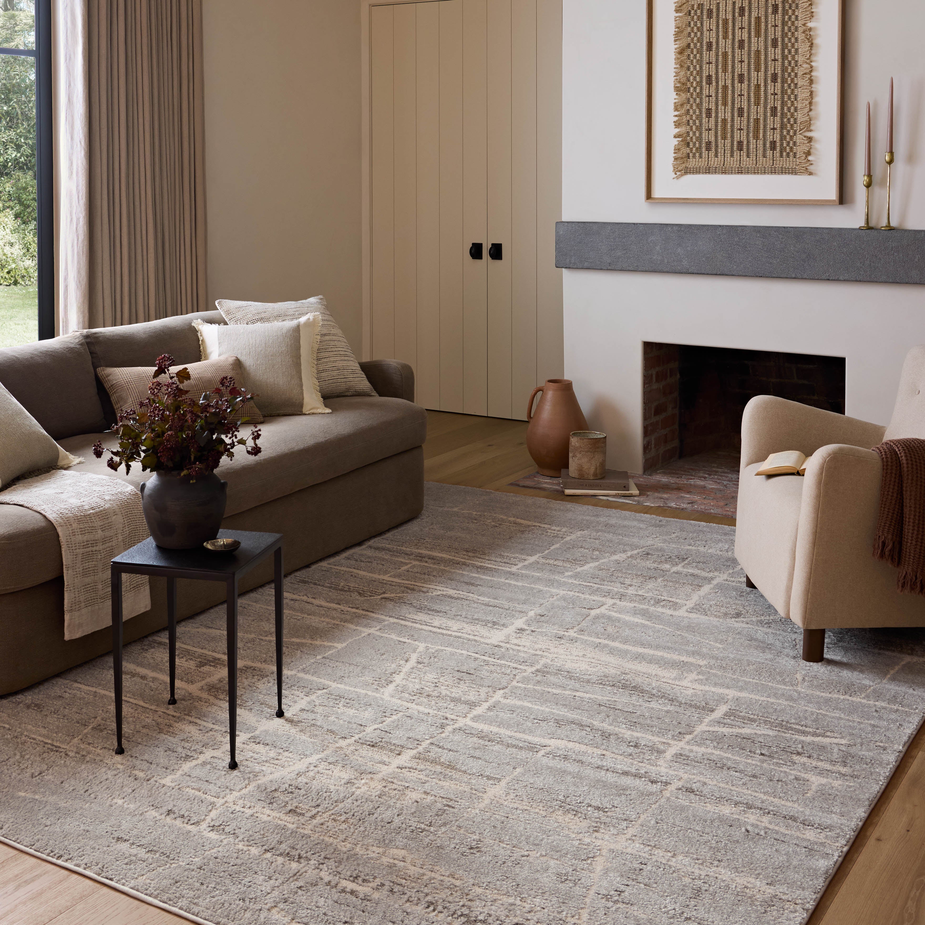 Amber Lewis x Loloi Monty Natural / Mist Rug RUGS - synthetic Loloi