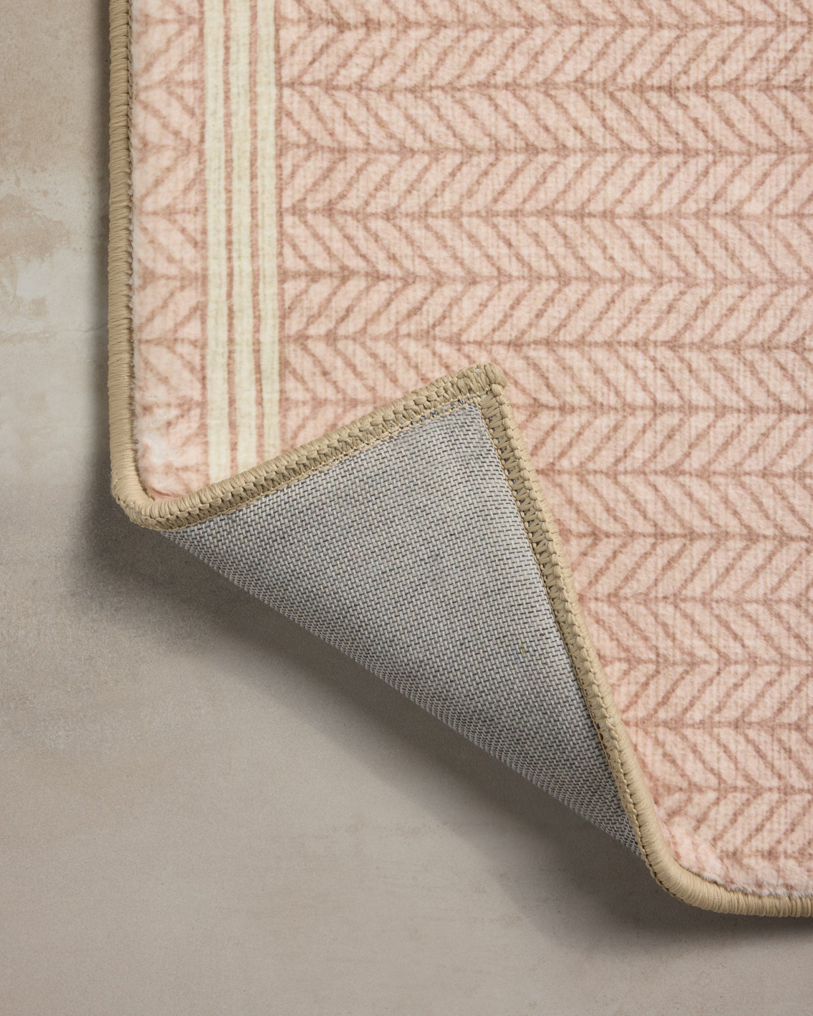 Chris Loves Julia x Loloi Marvin Blush / Ivory Bath Mat - Rug & Weave