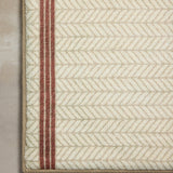 Chris Loves Julia x Loloi Marvin Ivory / Brick Bath Mat - Rug & Weave