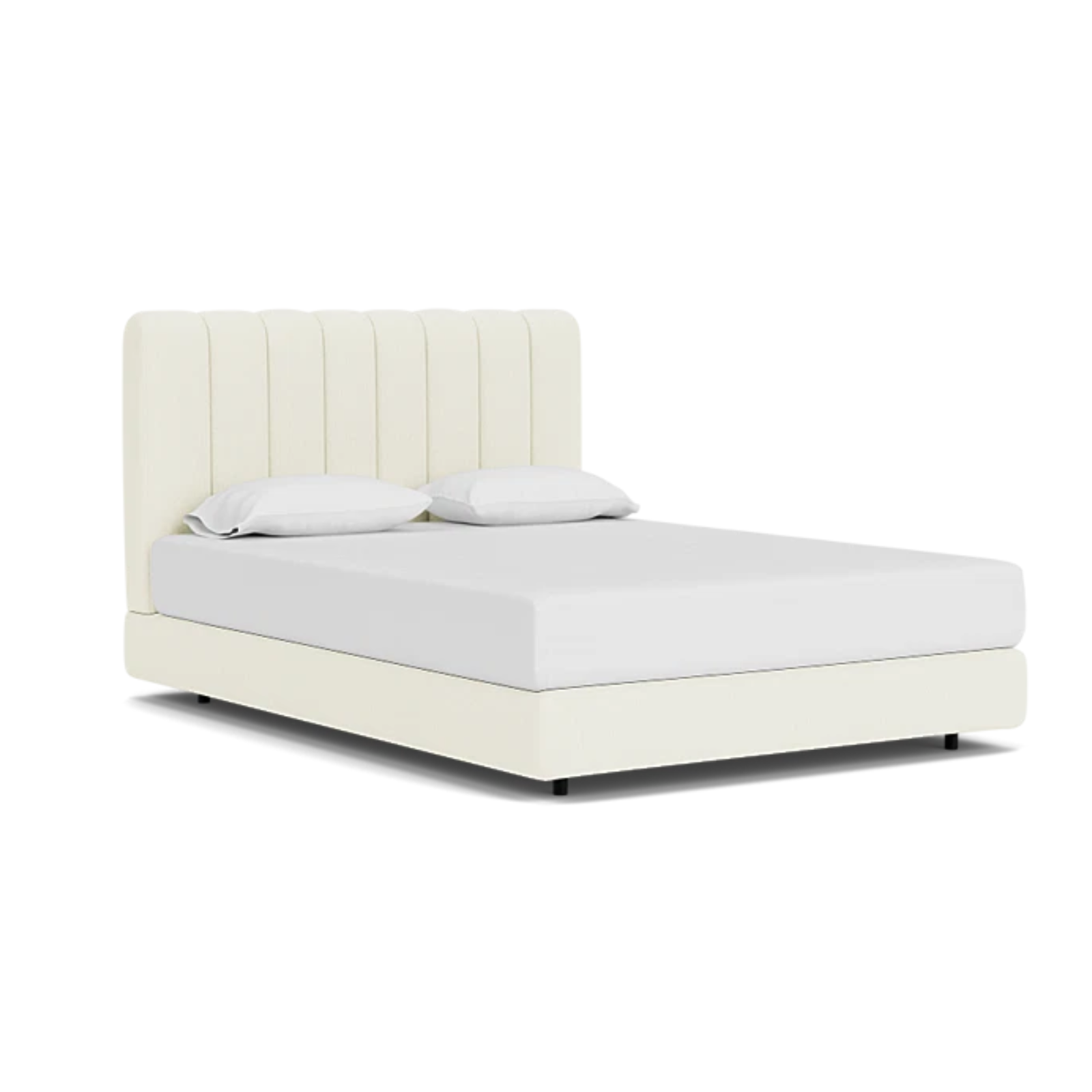 Custom Fabric Stage Queen Bed 13 - FURNITURE - bed EQ3 Maria Cream