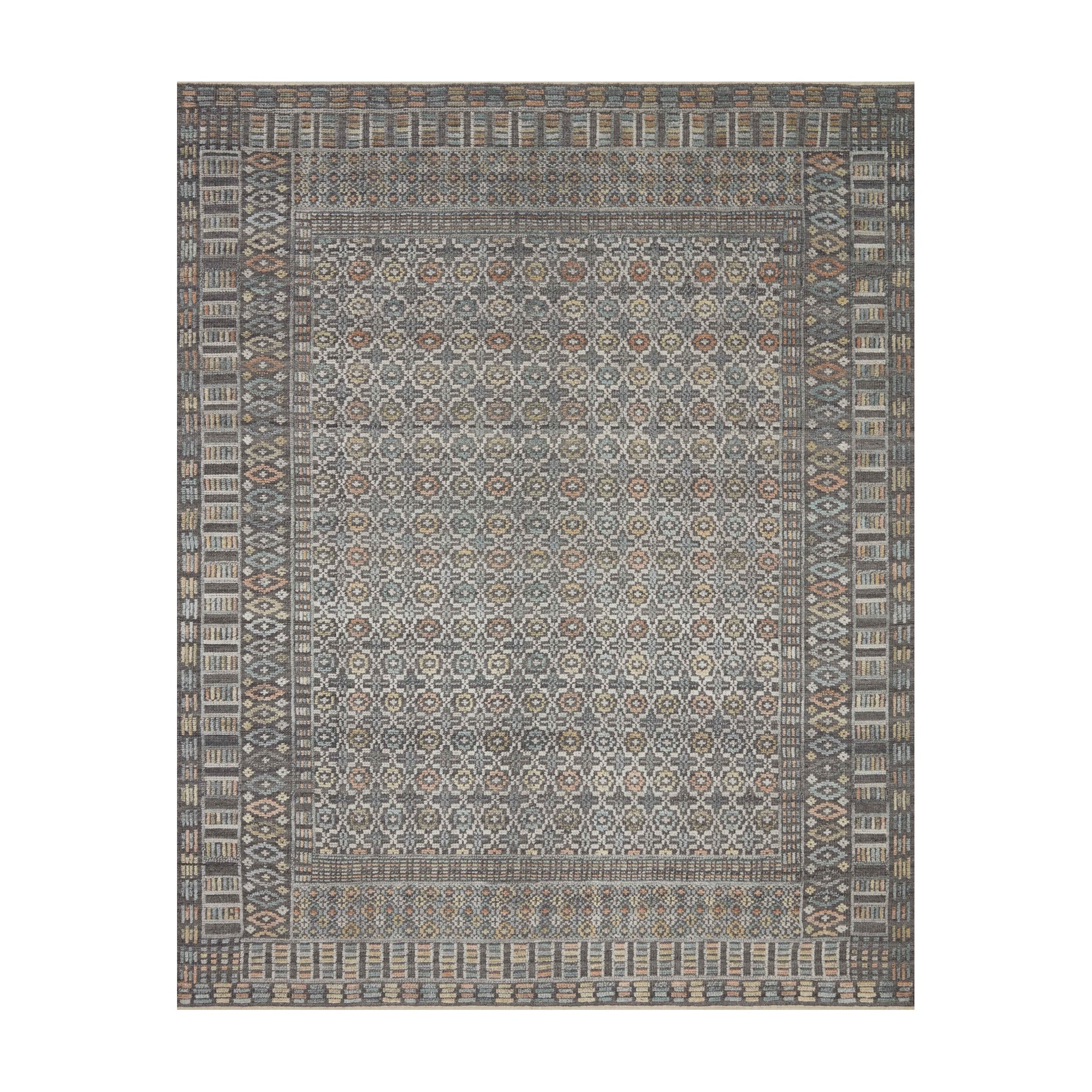 Loloi Nola Charcoal / Multi Rug RUGS - wool Loloi 18" x 18"