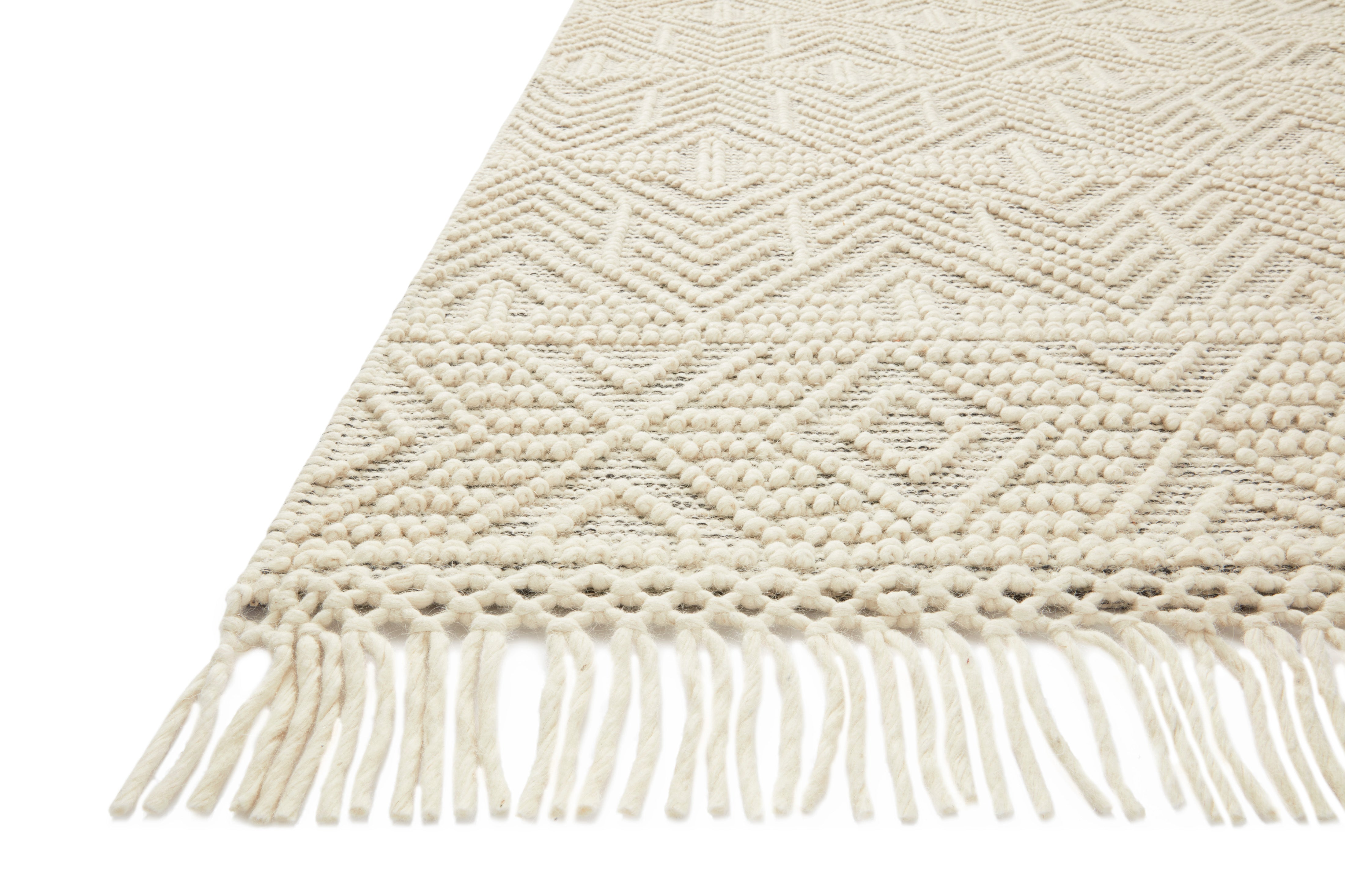 Loloi Noelle Ivory / Black Rug No.1 RUGS - wool Loloi